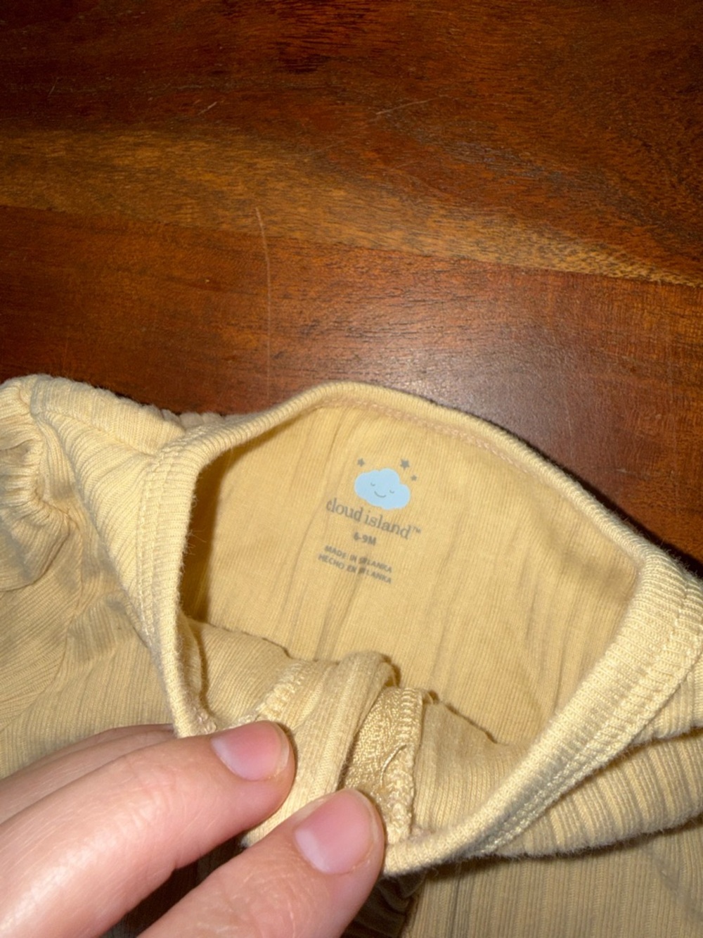 cloud island Cream Ruffle-Front Ribbed One-Piece Pajamas - Picture 2 of 2